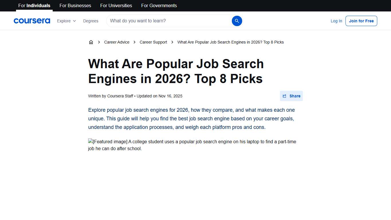 8 Popular Job Search Engines for 2025 Coursera